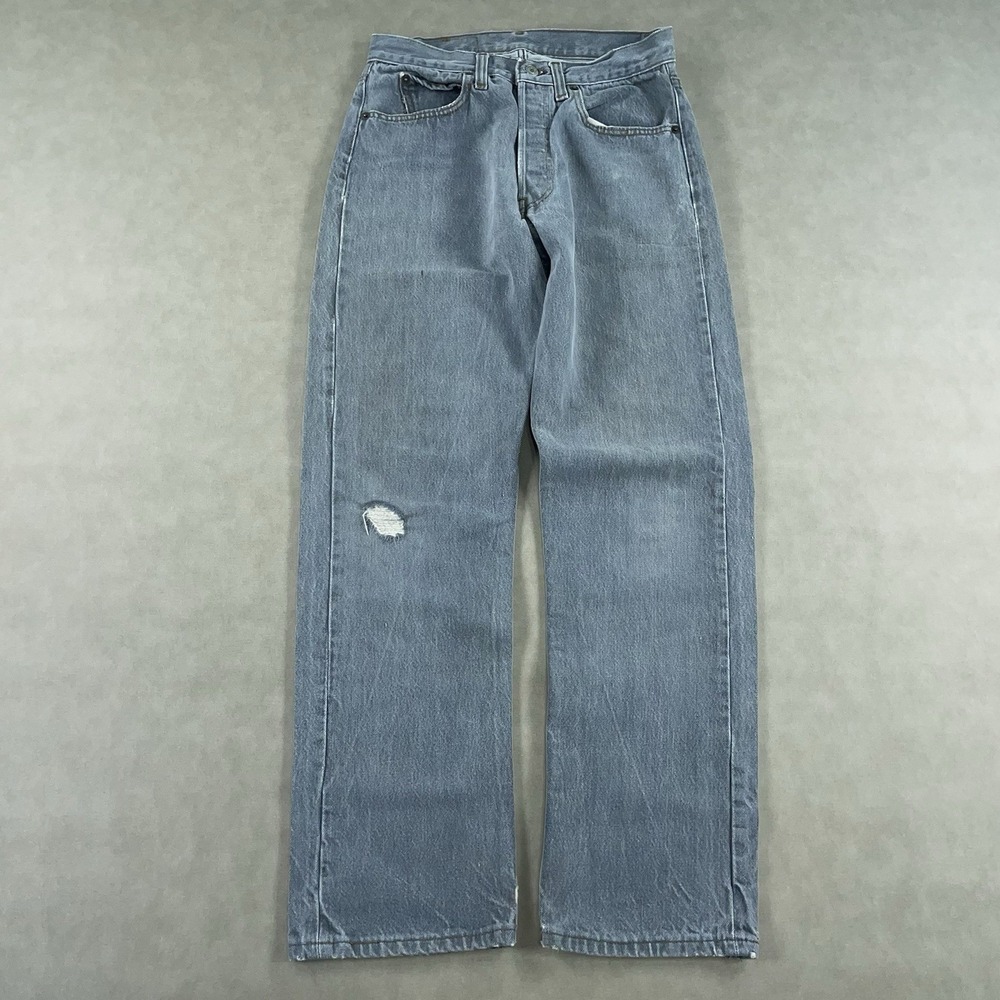 Vintage Levis 501 Jeans Mens 32x30 Gray 80s Denim Distressed‎ Faded (Fits 28x29)